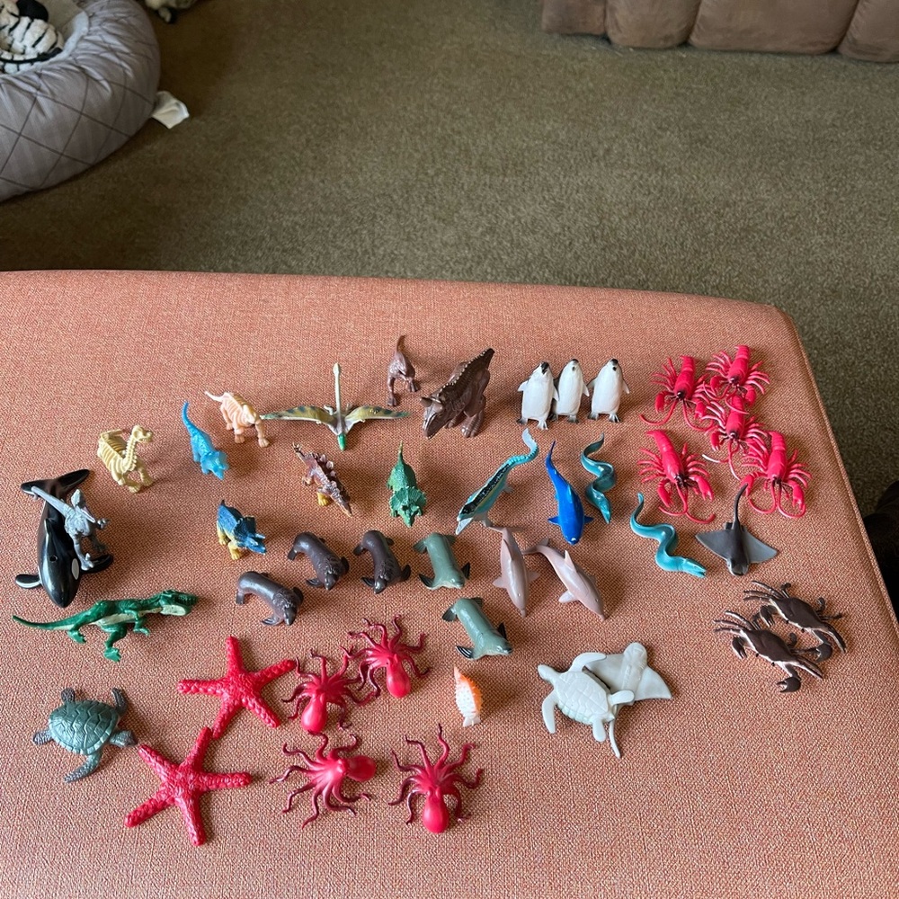 Collection of Dinosaurs and Sea Creatures